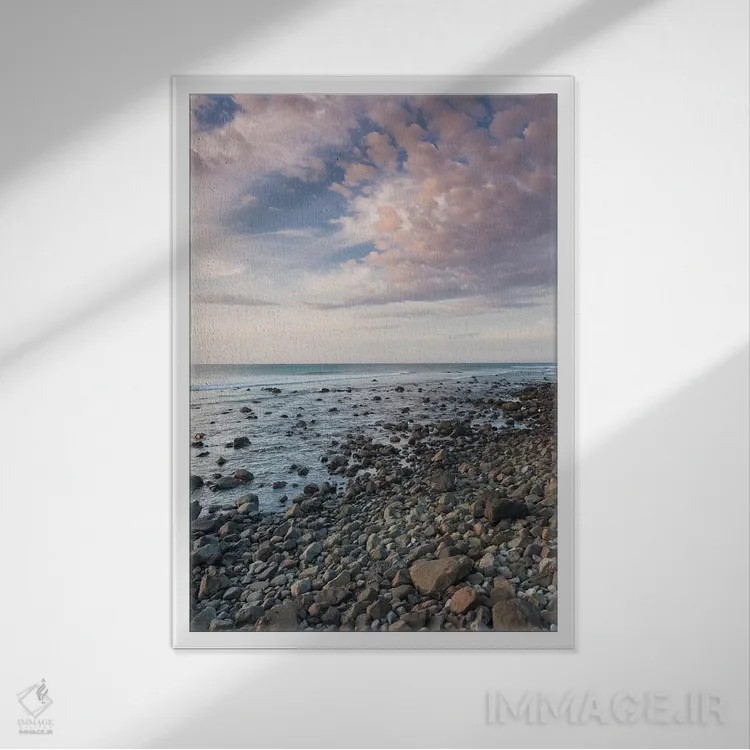 تابلو دکوراتیو North Island, Pungarehu. Cape Egmont, seascape II,نیوزیلن… اثر والتر بیبیکوف - نمای قابدار سفید