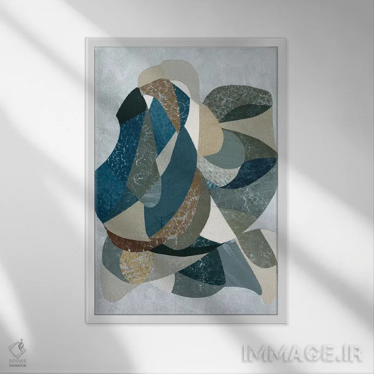 تابلو انتزاعی تانگوی نور ستارگان I اثر کوکو گود - نمای قابدار سفید
