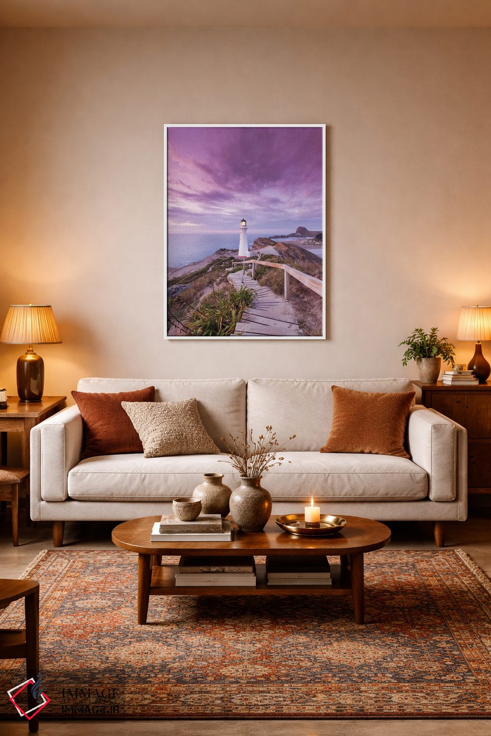 تابلو دکوراتیو North Island, Castlepoint. Castlepoint Lighthouse I,نیوزی… اثر والتر بیبیکوف - D2W
