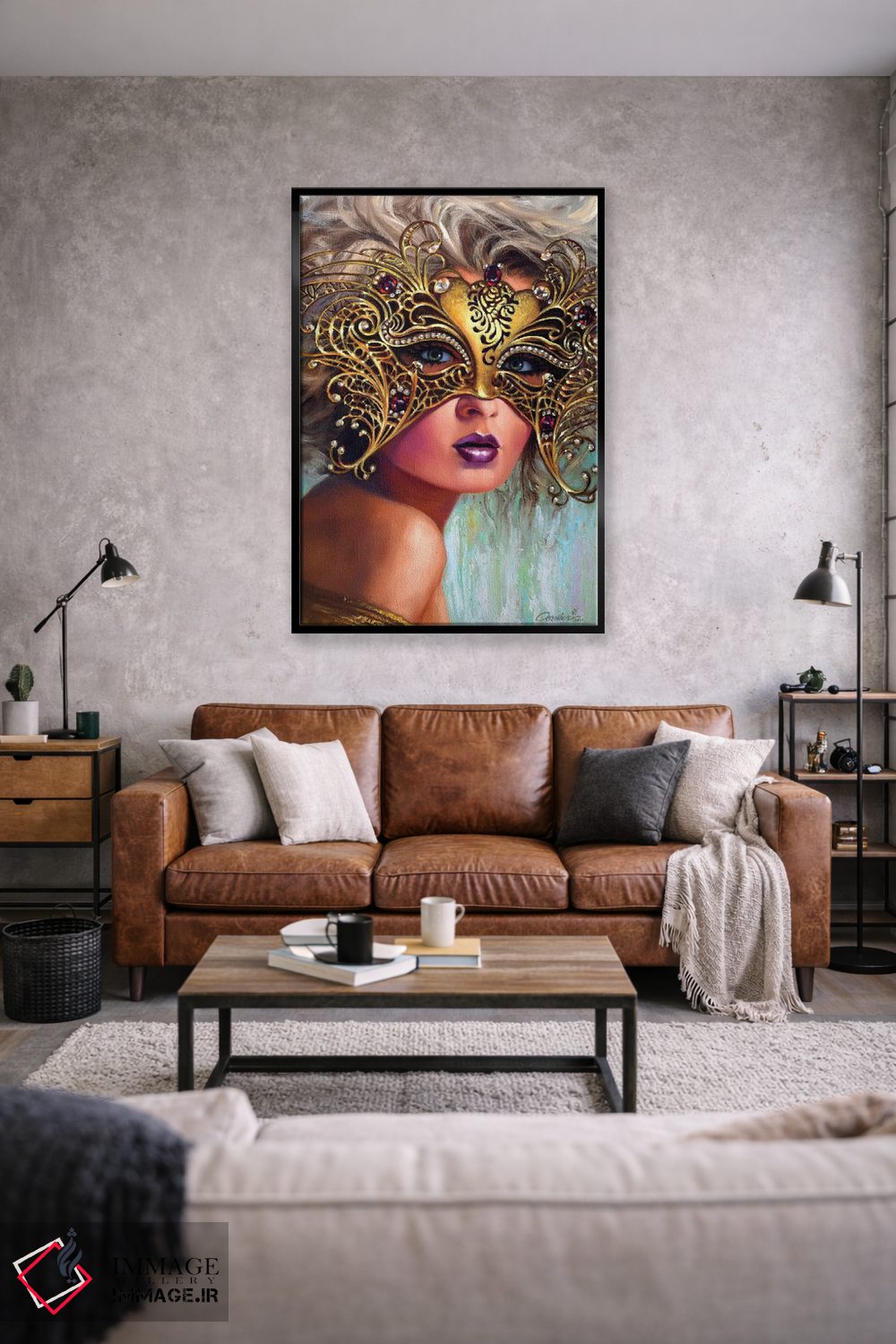 تابلو دکوراتیو نقاب طلایی اثر ویل کورمیر - D1B