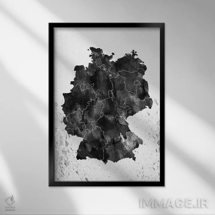 تابلو دکوراتیو نمای سیاه و سفید آلمان اثر وال دکور ادیکت - نمای قابدار مشکی