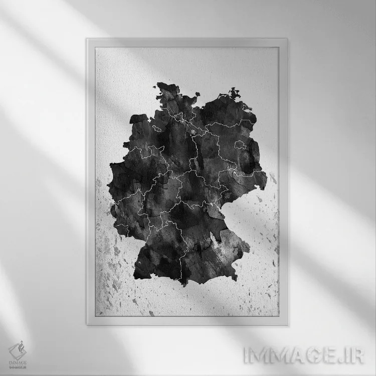 تابلو دکوراتیو نمای سیاه و سفید آلمان اثر وال دکور ادیکت - نمای قابدار سفید