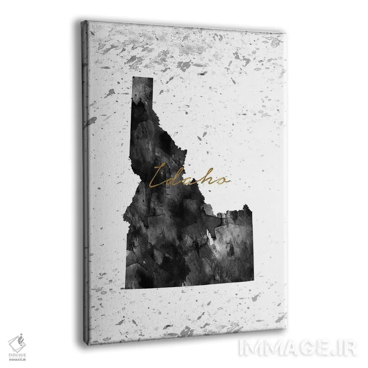 تابلو دکوراتیو آیداهو طلایی سیاه و سفید اثر وال دکور ادیکت - نمای پرسپکتیو محصول