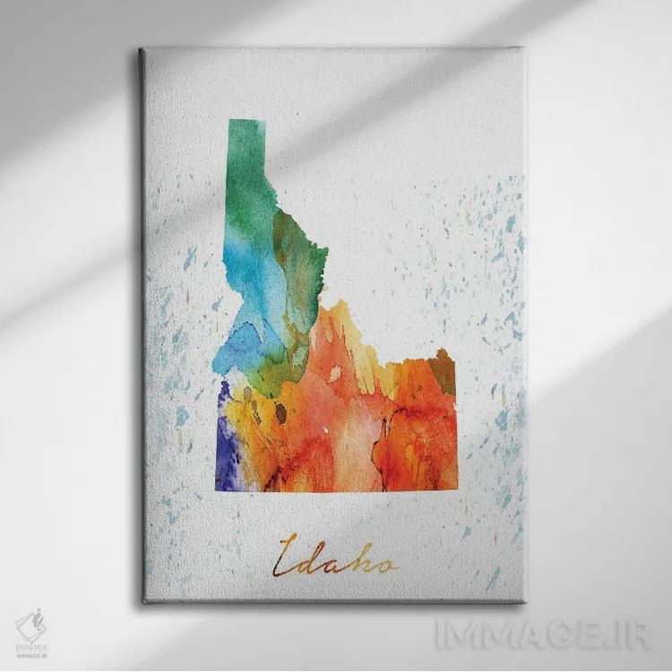 تابلو دکوراتیو آیداهو رنگارنگ اثر وال دکور ادیکت - نمای روبهرو روی دیوار