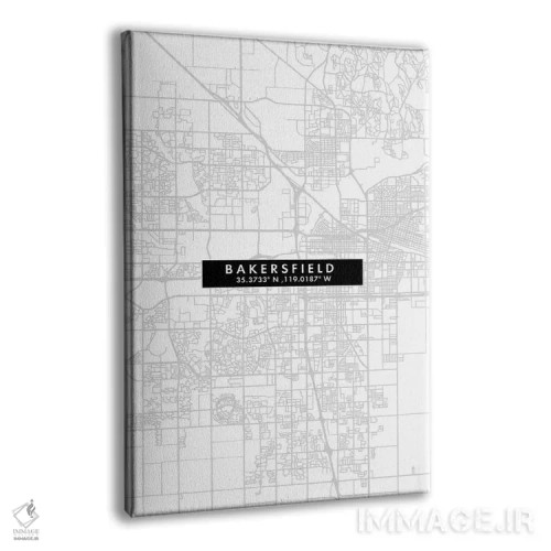 تابلو دکوراتیو California City Map Minimal Style,نقشه ساده شهری بیکرزفی… اثر وال دکور ادیکت - نمای پرسپکتیو محصول