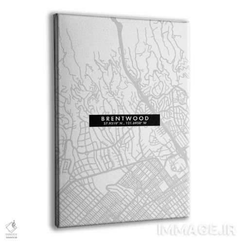 تابلو دکوراتیو California City Map Minimal Style,نقشه ساده شهری برنت وو… اثر وال دکور ادیکت - نمای پرسپکتیو محصول
