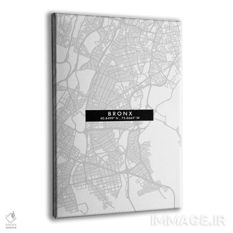 تابلو دکوراتیو New York City Map Minimal Style,نقشه ساده برانکس، نیویور… اثر وال دکور ادیکت - نمای پرسپکتیو محصول
