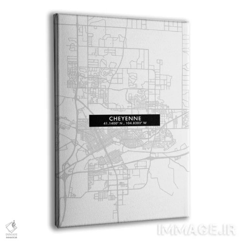 تابلو دکوراتیو Wyoming City Map Minimal Style,نقشه ساده شاین، وایومینگ اثر وال دکور ادیکت - نمای پرسپکتیو محصول