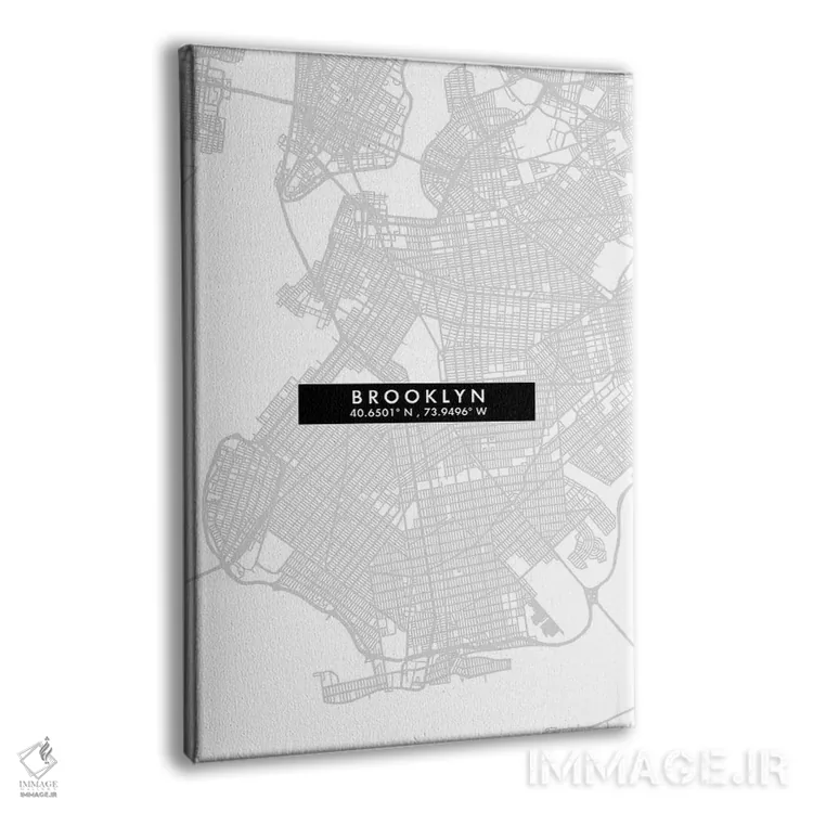 تابلو دکوراتیو New York City Map Minimal Style,نقشه ساده بروکلین، نیویو… اثر وال دکور ادیکت - نمای پرسپکتیو محصول