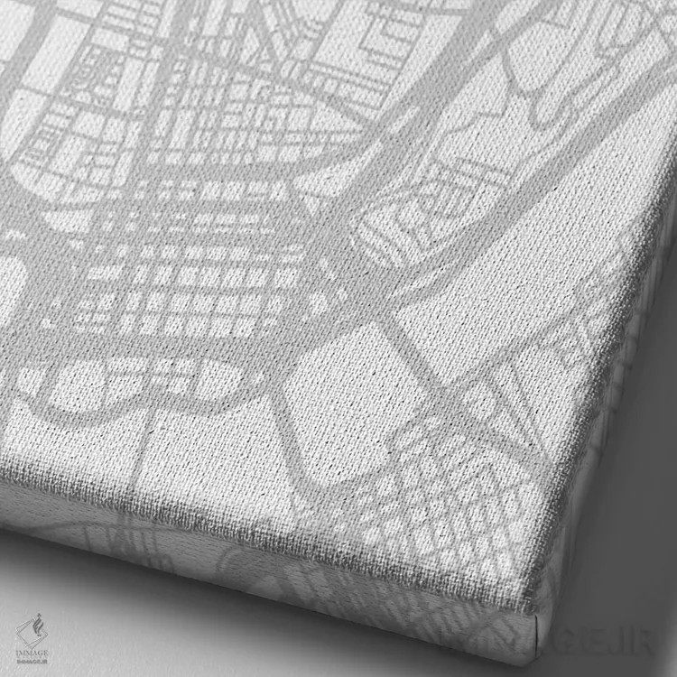 تابلو دکوراتیو City Map Minimal Style, Ohio,نقشه ساده سینسینتی، اوهایو اثر وال دکور ادیکت - نمای نزدیک بافت بوم