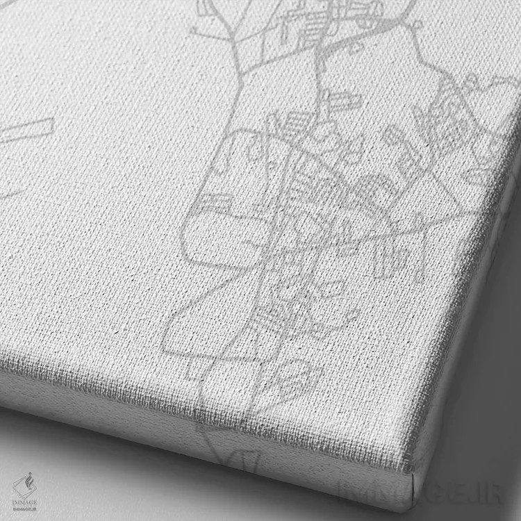 تابلو دکوراتیو South Carolina City Map Minimal Style,نقشه ساده چارلستون… اثر وال دکور ادیکت - نمای نزدیک بافت بوم
