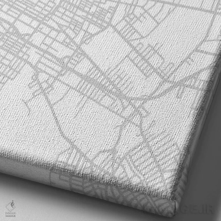 تابلو دکوراتیو New York City Map Minimal Style,نقشه ساده بوفالو، نیویور… اثر وال دکور ادیکت - نمای نزدیک بافت بوم