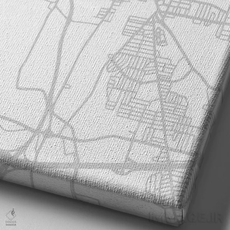 تابلو دکوراتیو City Map Minimal Style, Ohio,نقشه ساده کلیولند، اوهایو اثر وال دکور ادیکت - نمای نزدیک بافت بوم