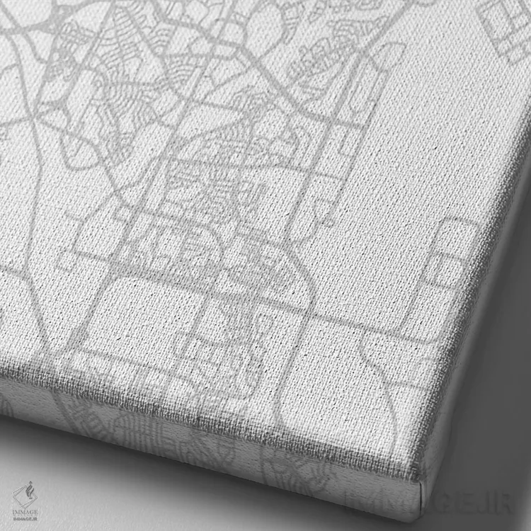تابلو دکوراتیو City Map Minimal Style,نقشه ساده کلرادو اسپرینگز اثر وال دکور ادیکت - نمای نزدیک بافت بوم