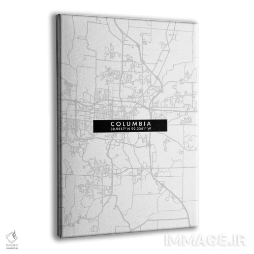 تابلو دکوراتیو City Map Minimal Style, Missouri,نقشه ساده کلمبیا، میزور… اثر وال دکور ادیکت - نمای پرسپکتیو محصول