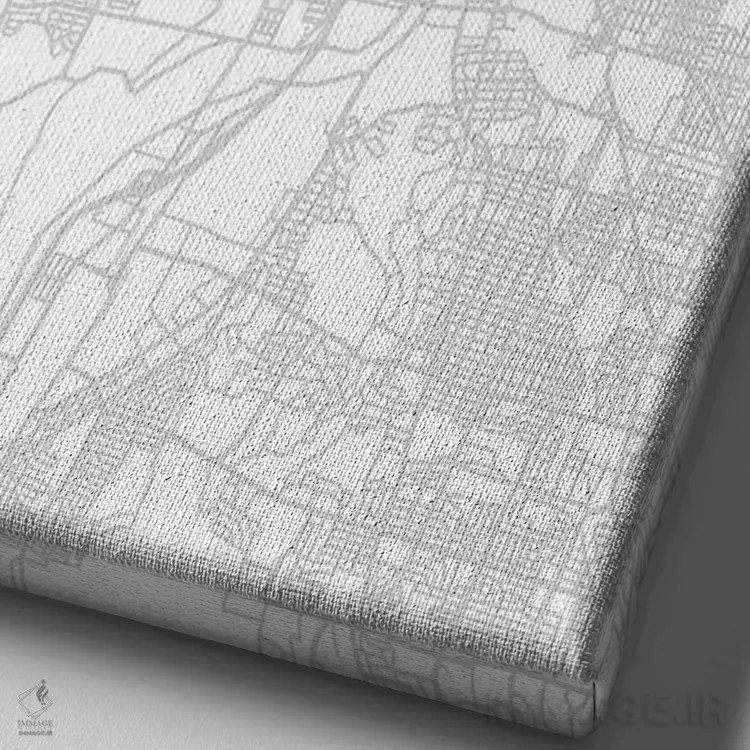 تابلو دکوراتیو Ohio, City Map Minimal Style,نقشه ساده دیتون، اوهایو اثر وال دکور ادیکت - نمای نزدیک بافت بوم