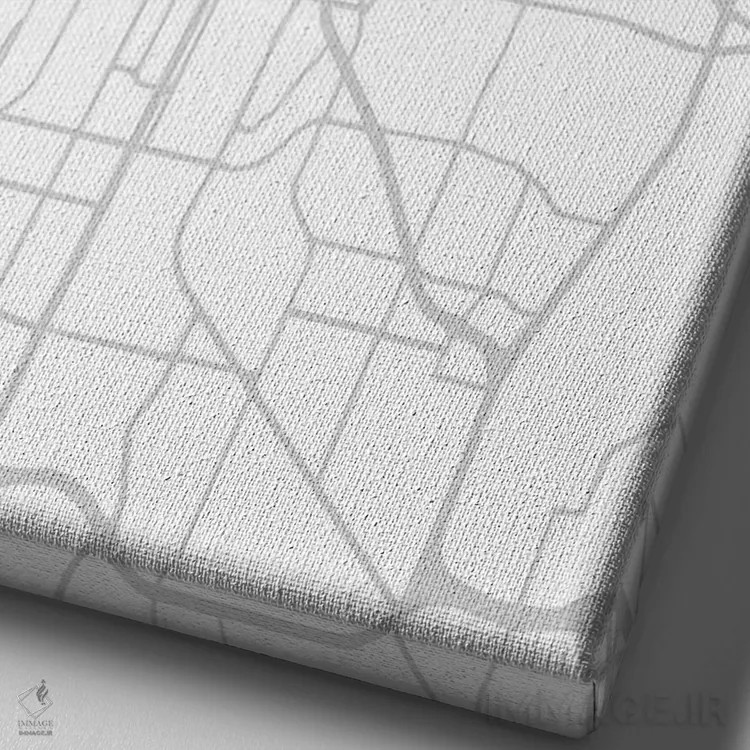 تابلو دکوراتیو Texas, City Map Minimal Style,نقشه مینیمال شهر فورت ورث… اثر وال دکور ادیکت - نمای نزدیک بافت بوم