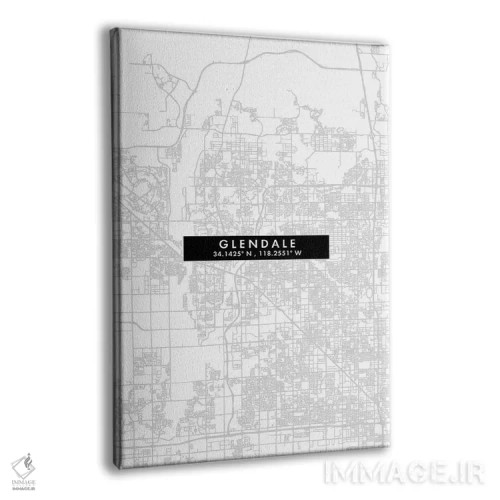 تابلو دکوراتیو California, City Map Minimal Style,نقشه مینیمال شهر گلند… اثر وال دکور ادیکت - نمای پرسپکتیو محصول