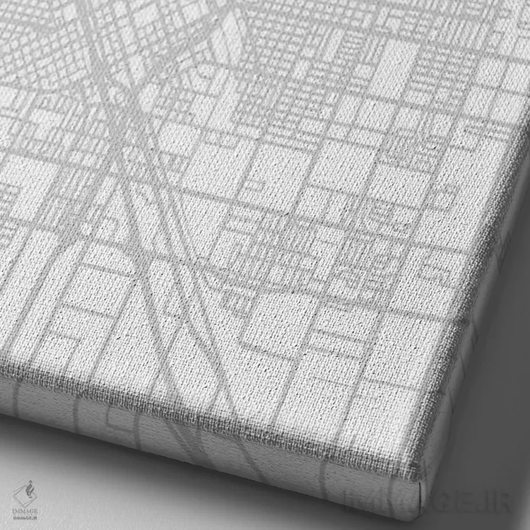 تابلو دکوراتیو California, City Map Minimal Style,نقشه مینیمال شهر فرزن… اثر وال دکور ادیکت - نمای نزدیک بافت بوم