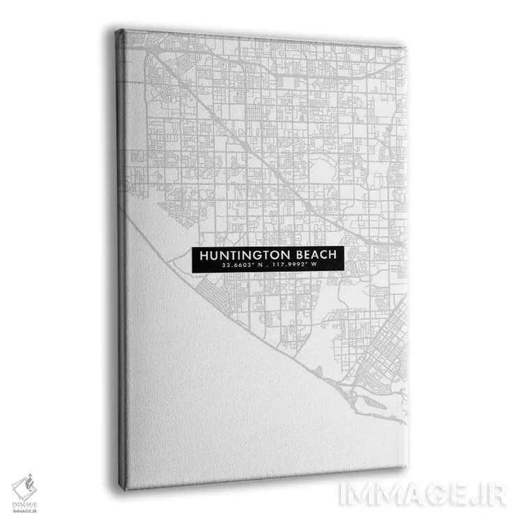 تابلو دکوراتیو California, City Map Minimal Style,نقشه مینیمال شهر هانت… اثر وال دکور ادیکت - نمای پرسپکتیو محصول