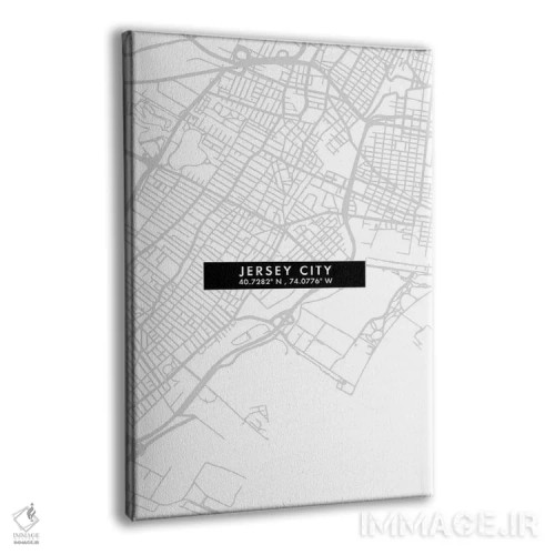 تابلو دکوراتیو New Jersey, City Map Minimal Style,نقشه مینیمال شهر جرزی… اثر وال دکور ادیکت - نمای پرسپکتیو محصول