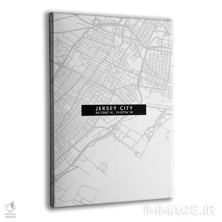 تابلو دکوراتیو New Jersey, City Map Minimal Style,نقشه مینیمال شهر جرزی… اثر وال دکور ادیکت - نمای پرسپکتیو محصول