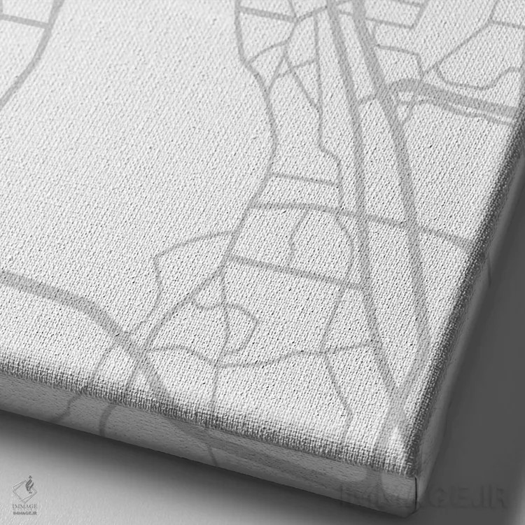 تابلو دکوراتیو Florida, City Map Minimal Style,نقشه مینیمال شهر جکسون و… اثر وال دکور ادیکت - نمای نزدیک بافت بوم