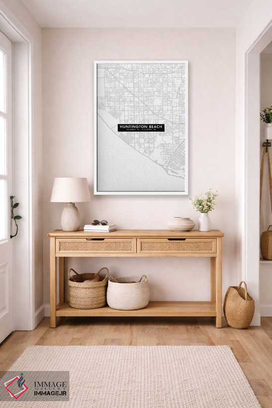 تابلو دکوراتیو California, City Map Minimal Style,نقشه مینیمال شهر هانت… اثر وال دکور ادیکت - D4W