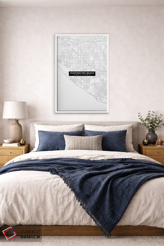 تابلو دکوراتیو California, City Map Minimal Style,نقشه مینیمال شهر هانت… اثر وال دکور ادیکت - D5W