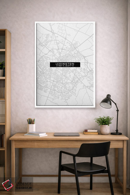 تابلو دکوراتیو Kentucky City Map Minimal Style,نقشه مینیمال شهر لکسینگت… اثر وال دکور ادیکت - D1W