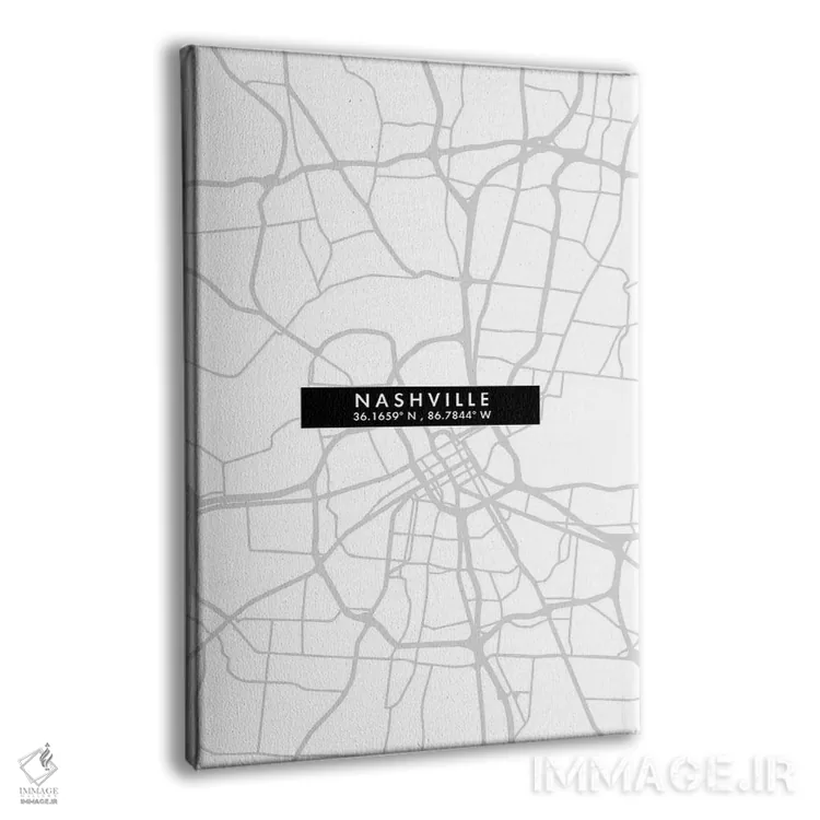 تابلو دکوراتیو Tennessee City Map Minimal Style,نقشه مینیمال شهر نشویل… اثر وال دکور ادیکت - نمای پرسپکتیو محصول