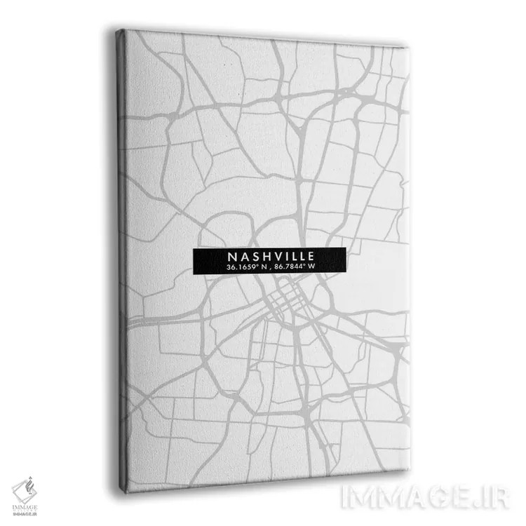 تابلو دکوراتیو Tennessee City Map Minimal Style,نقشه مینیمال شهر نشویل… اثر وال دکور ادیکت - نمای پرسپکتیو محصول