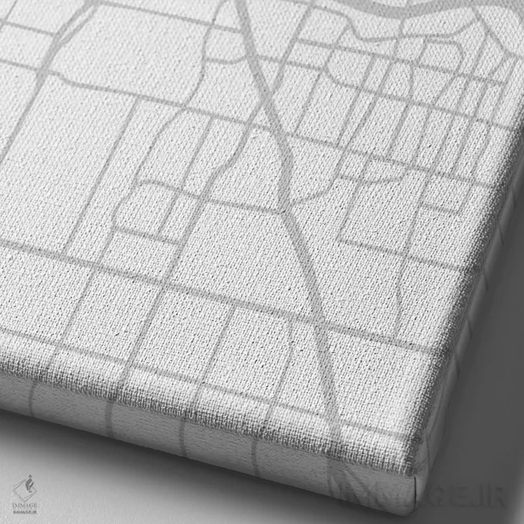 تابلو دکوراتیو Tennessee City Map Minimal Style,نقشه مینیمال شهر ممفیس… اثر وال دکور ادیکت - نمای نزدیک بافت بوم
