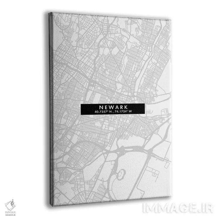 تابلو دکوراتیو New Jersey City Map Minimal Style,نقشه مینیمال شهر نیوار… اثر وال دکور ادیکت - نمای پرسپکتیو محصول