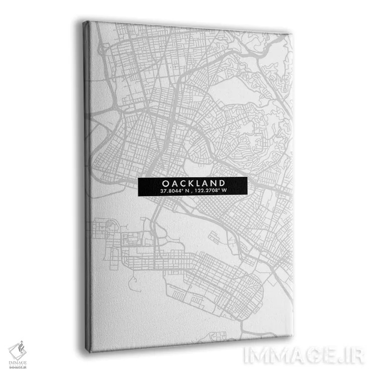 تابلو دکوراتیو California City Map Minimal Style,نقشه مینیمال شهر اوکلن… اثر وال دکور ادیکت - نمای پرسپکتیو محصول