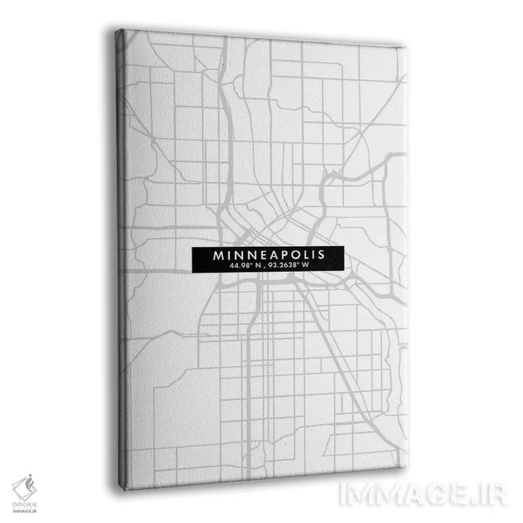 تابلو دکوراتیو Minnesota City Map Minimal Style,نقشه مینیمال شهر مینیاپ… اثر وال دکور ادیکت - نمای پرسپکتیو محصول