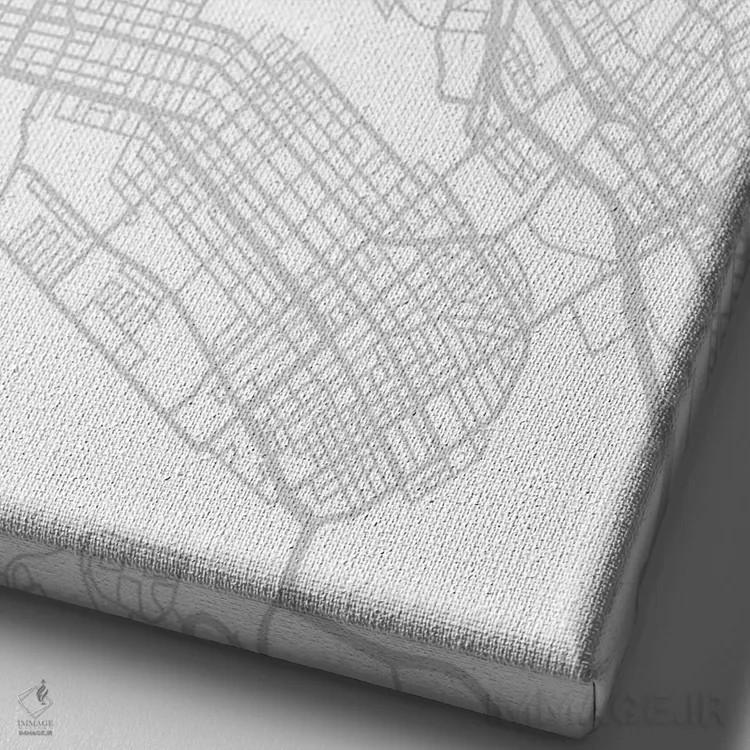 تابلو دکوراتیو California City Map Minimal Style,نقشه مینیمال شهر اوکلن… اثر وال دکور ادیکت - نمای نزدیک بافت بوم