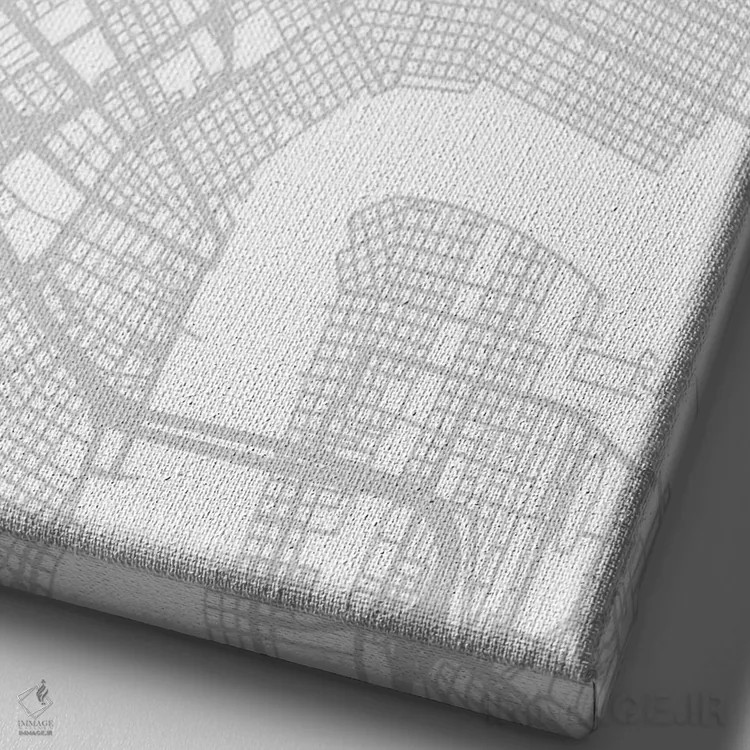 تابلو دکوراتیو Louisiana City Map Minimal Style,نقشه مینیمال شهر نیواور… اثر وال دکور ادیکت - نمای نزدیک بافت بوم