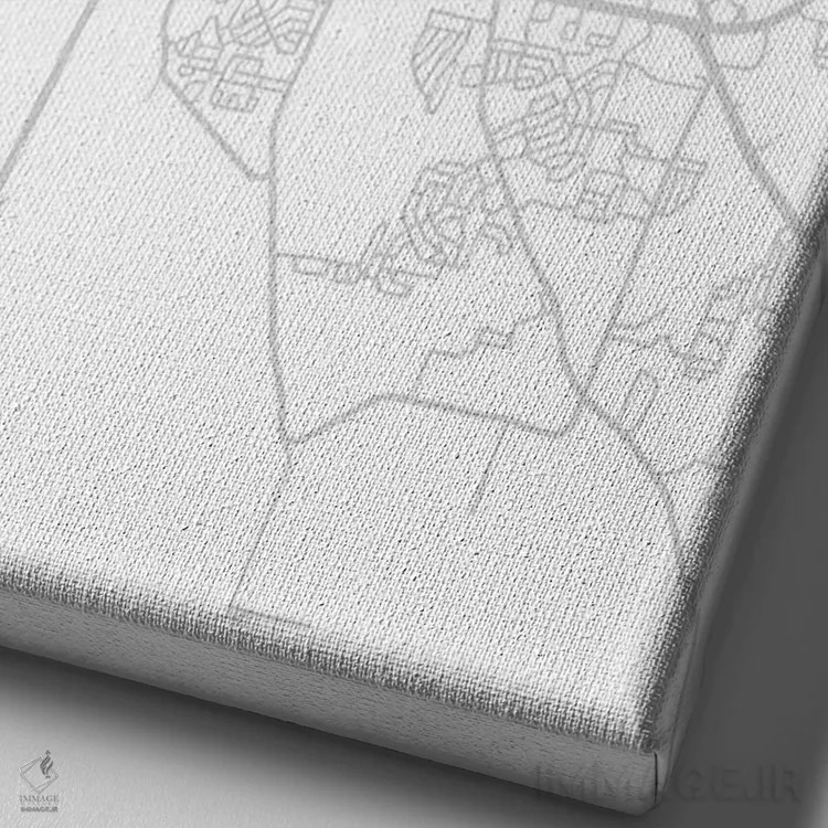 تابلو دکوراتیو Alabama City Map Minimal Style,نقشه مینیمال شهر مونتگومر… اثر وال دکور ادیکت - نمای نزدیک بافت بوم
