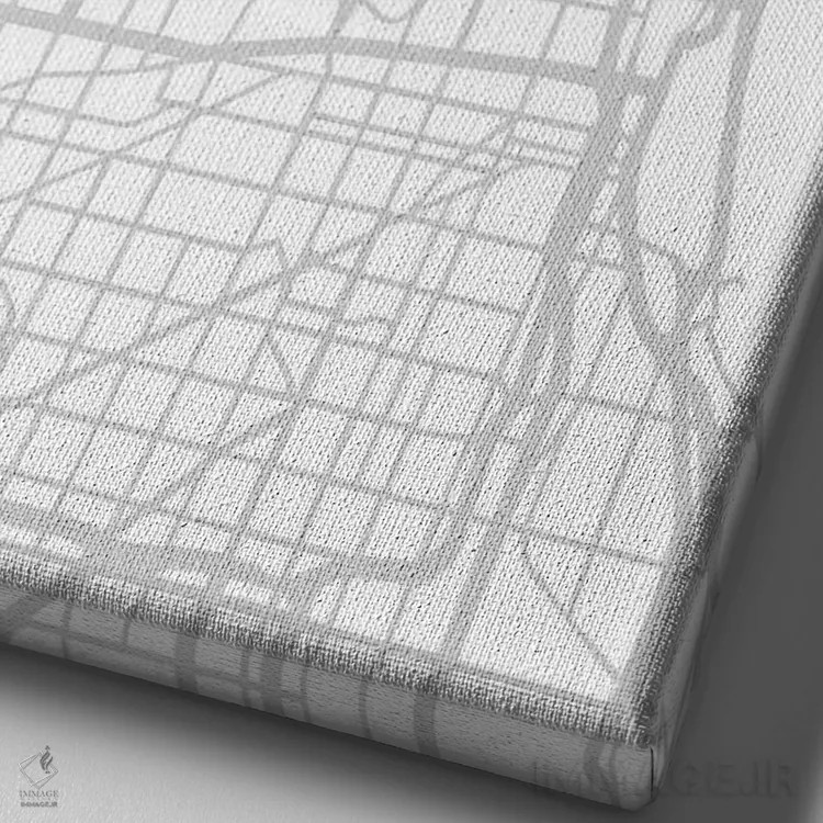 تابلو دکوراتیو Wisconsin City Map Minimal Style,نقشه مینیمال شهر میلواک… اثر وال دکور ادیکت - نمای نزدیک بافت بوم