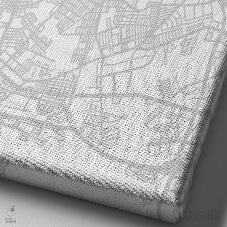 تابلو دکوراتیو Virginia City Map Minimal Style,نقشه مینیمال شهر نورفک… اثر وال دکور ادیکت - نمای نزدیک بافت بوم