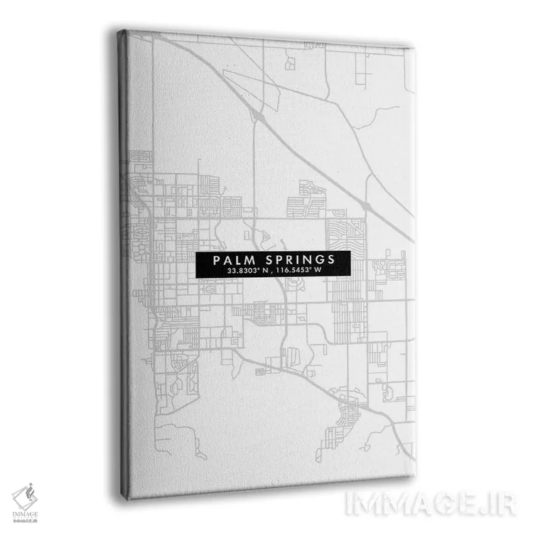 تابلو دکوراتیو California City Map Minimal Style,نقشه مینیمال شهر پالم… اثر وال دکور ادیکت - نمای پرسپکتیو محصول