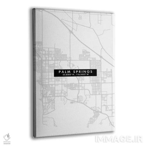 تابلو دکوراتیو California City Map Minimal Style,نقشه مینیمال شهر پالم… اثر وال دکور ادیکت - نمای پرسپکتیو محصول