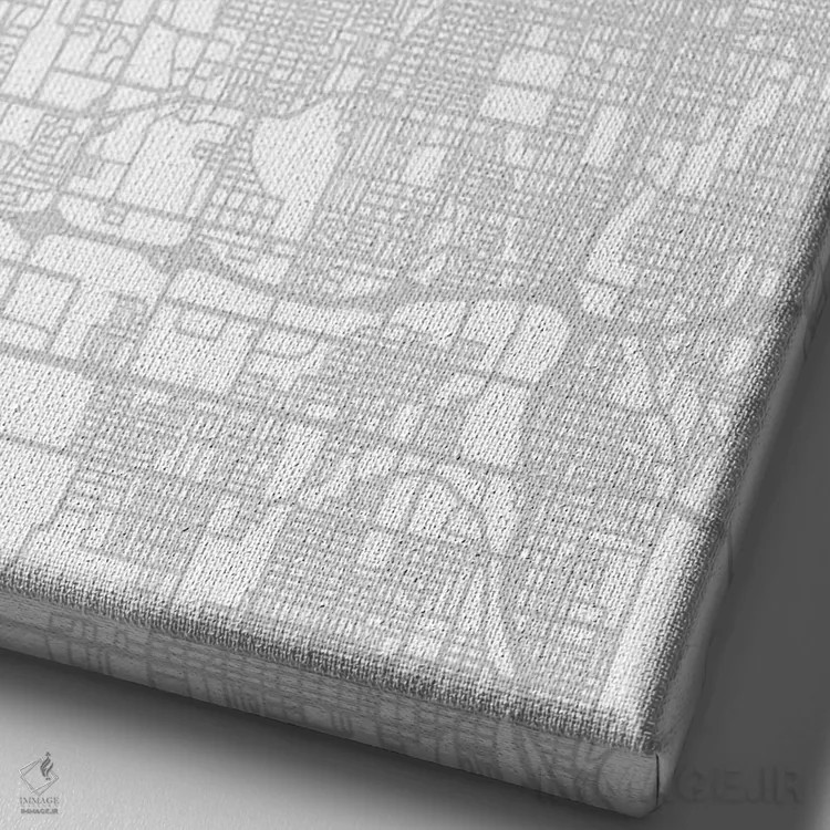 تابلو دکوراتیو Nebraska City Map Minimal Style,نقشه مینیمال شهر اوماها… اثر وال دکور ادیکت - نمای نزدیک بافت بوم