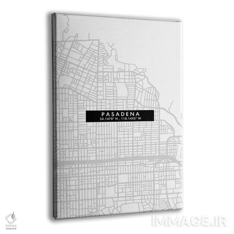 تابلو دکوراتیو California City Map Minimal Style,نقشه مینیمال شهر پاساد… اثر وال دکور ادیکت - نمای پرسپکتیو محصول