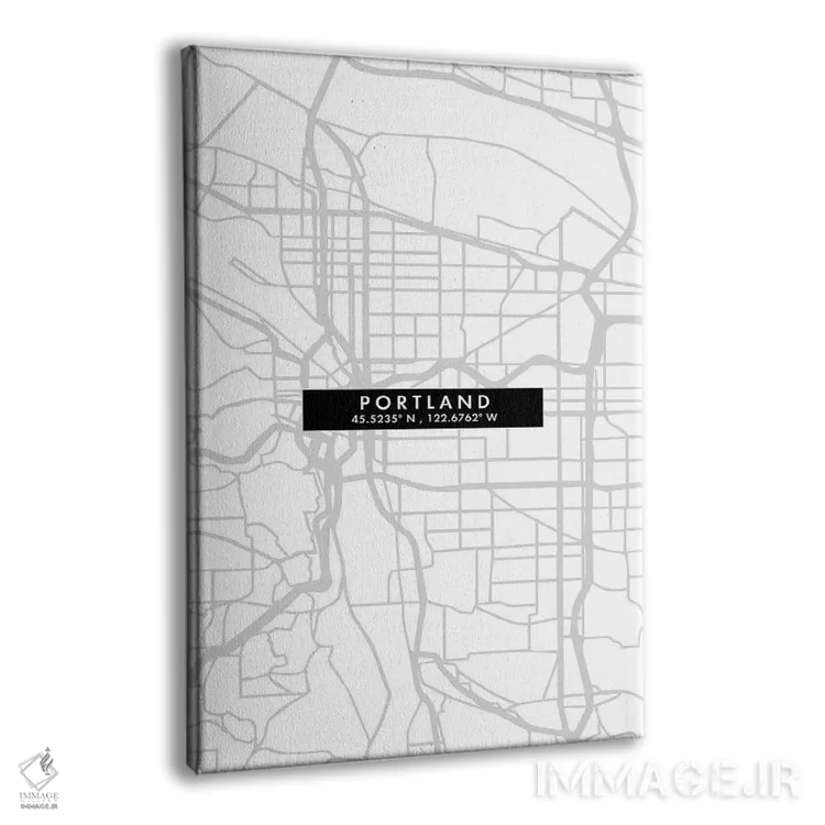 تابلو دکوراتیو Oregon City Map Minimal Style,نقشه مینیمال شهر پورتلند… اثر وال دکور ادیکت - نمای پرسپکتیو محصول