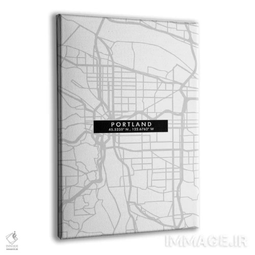 تابلو دکوراتیو Oregon City Map Minimal Style,نقشه مینیمال شهر پورتلند… اثر وال دکور ادیکت - نمای پرسپکتیو محصول