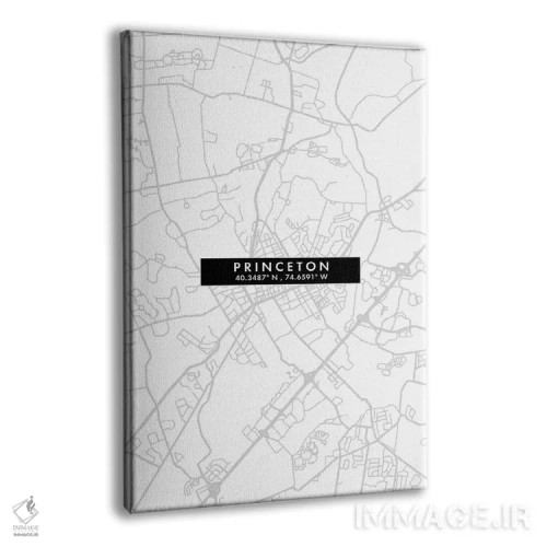 تابلو دکوراتیو New Jersey City Map Minimal Style,نقشه مینیمال شهر پرینس… اثر وال دکور ادیکت - نمای پرسپکتیو محصول