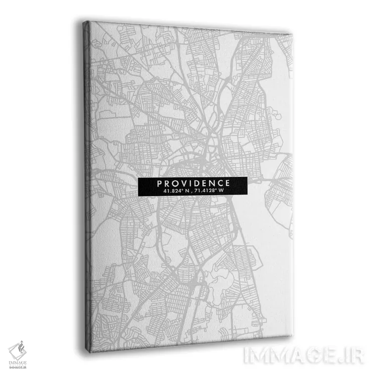 تابلو دکوراتیو Rhode Island City Map Minimal Style,نقشه مینیمال شهر پرو… اثر وال دکور ادیکت - نمای پرسپکتیو محصول