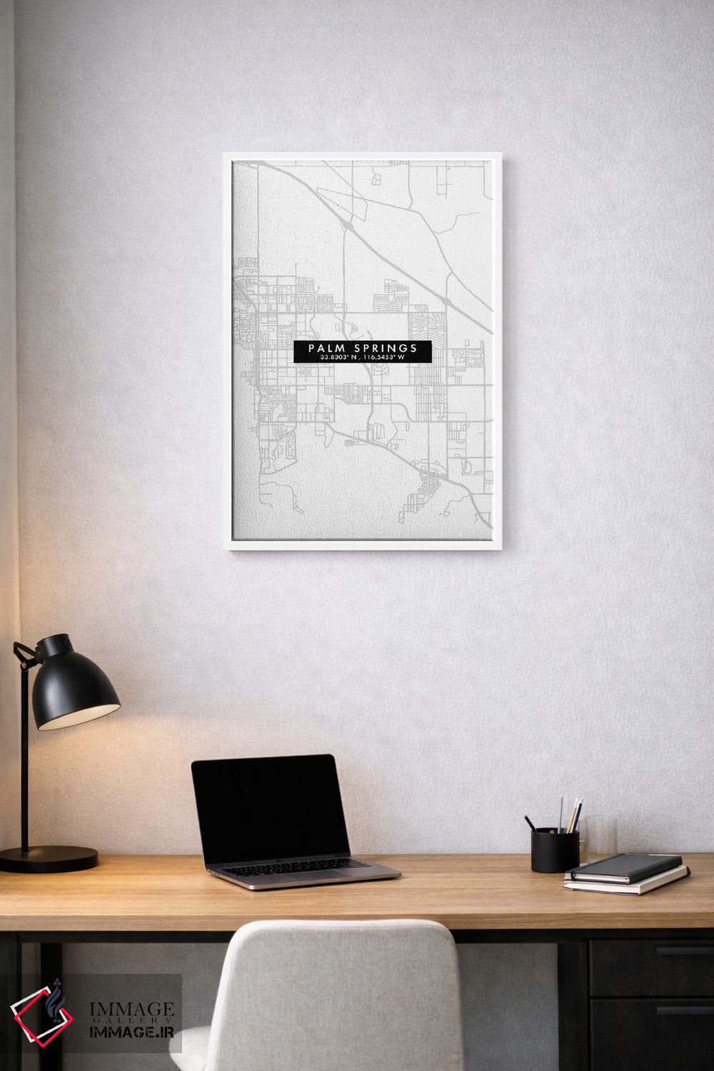 تابلو دکوراتیو California City Map Minimal Style,نقشه مینیمال شهر پالم… اثر وال دکور ادیکت - D1W